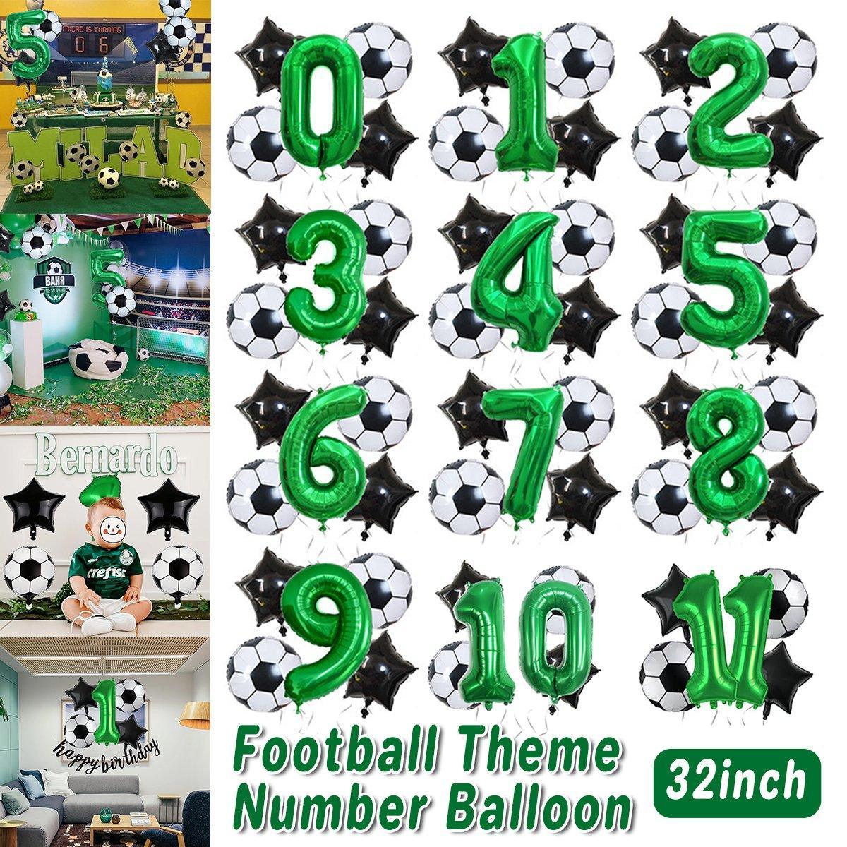 32 Inch Green Soccer Balloons 5 Pieces Set 1
