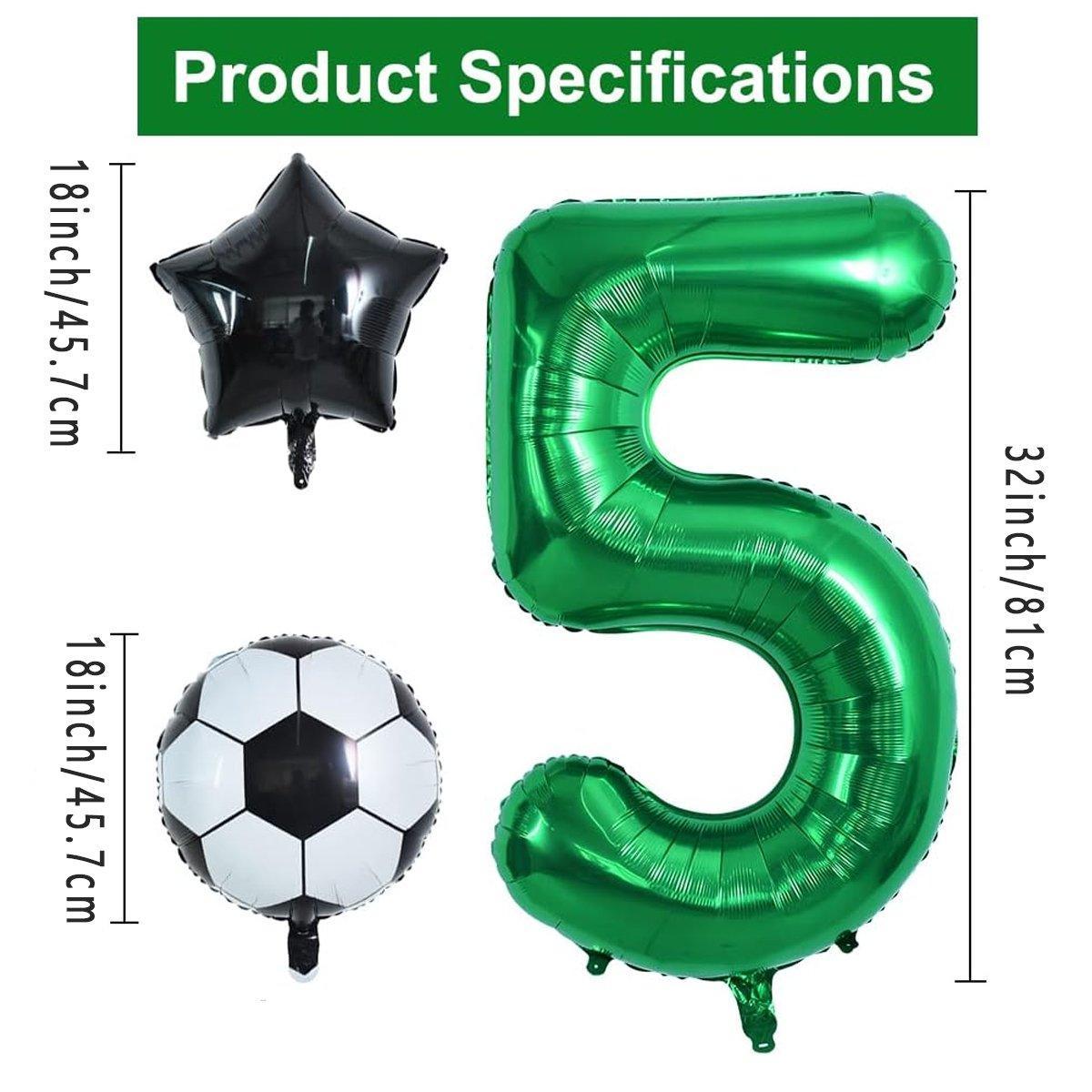32 Inch Green Soccer Balloons 5 Pieces Set 1 - Image 3