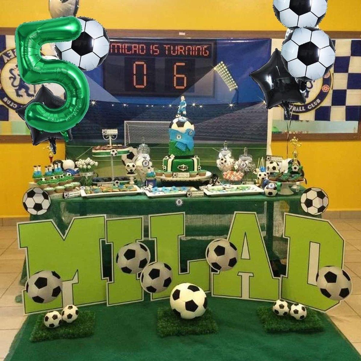 32 Inch Green Soccer Balloons 5 Pieces Set 1 - Image 4