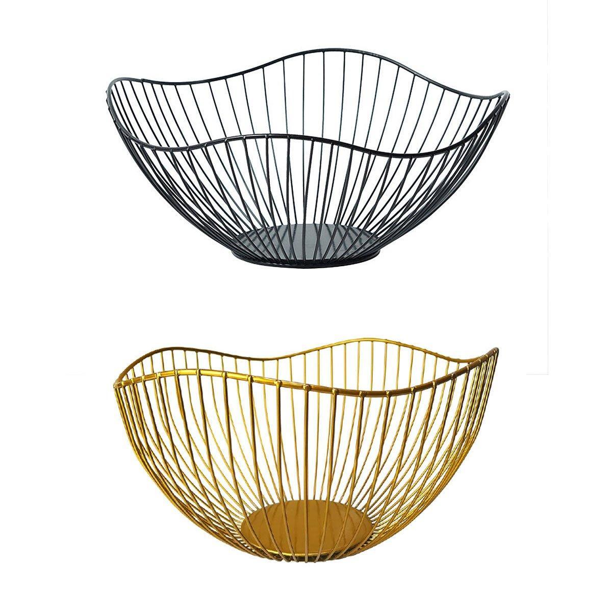 Large Iron Fruit Storage Basket Gold - Image 2