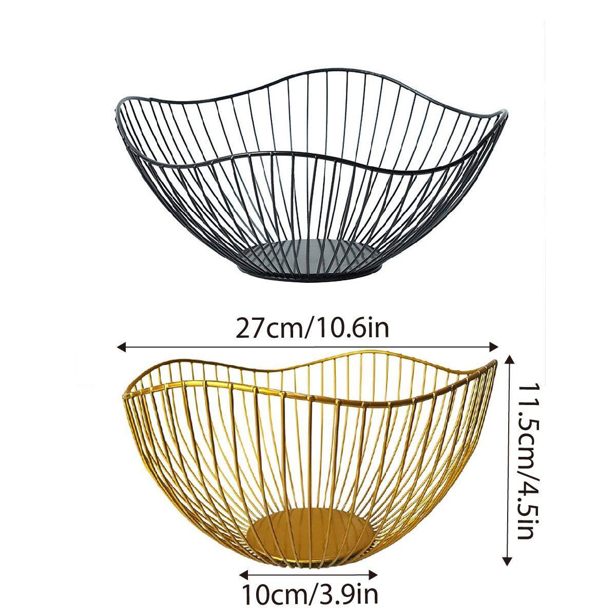 Large Iron Fruit Storage Basket Gold - Image 3