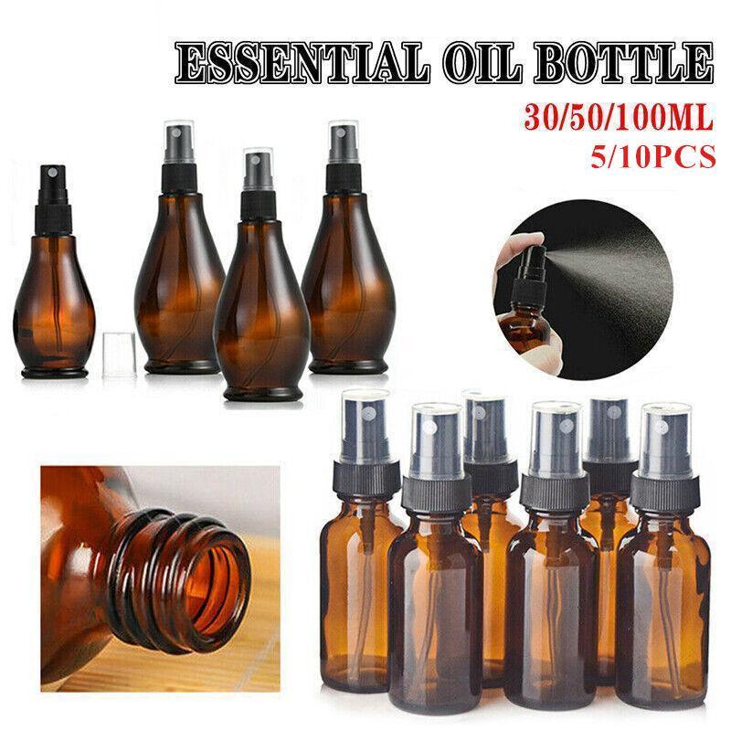 100ml Amber Glass Essential Oil Roller Bottles 5PCS