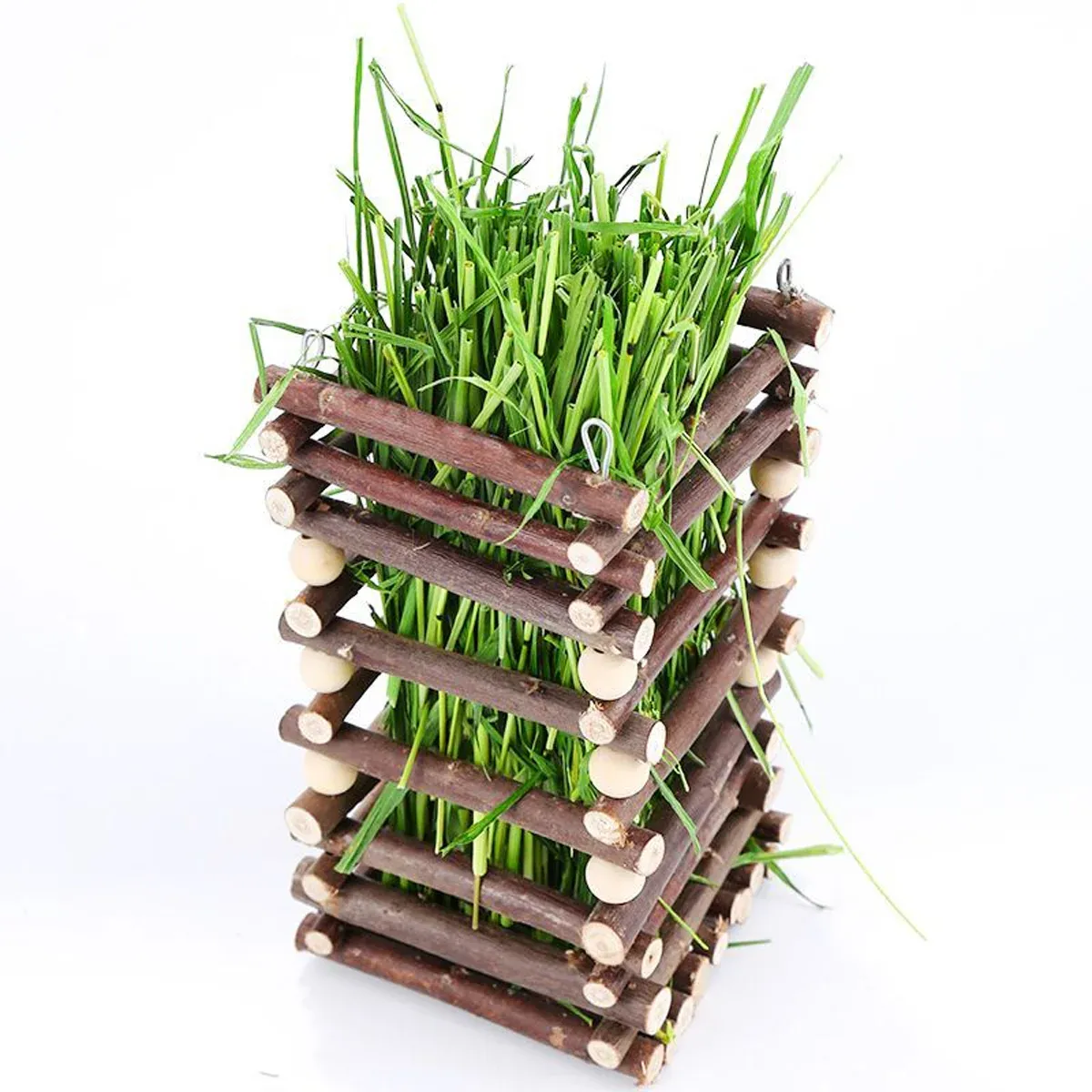 Rabbit Hay Feeder Rack Apple Wood - Image 12
