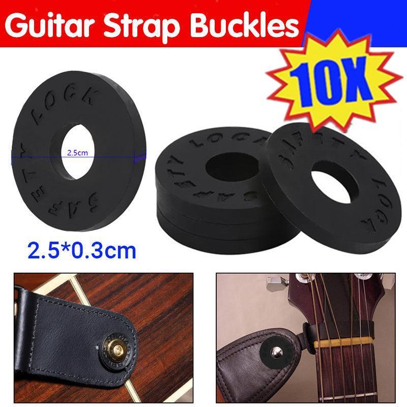 10X Black Guitar Strap Locks Anti-Slip