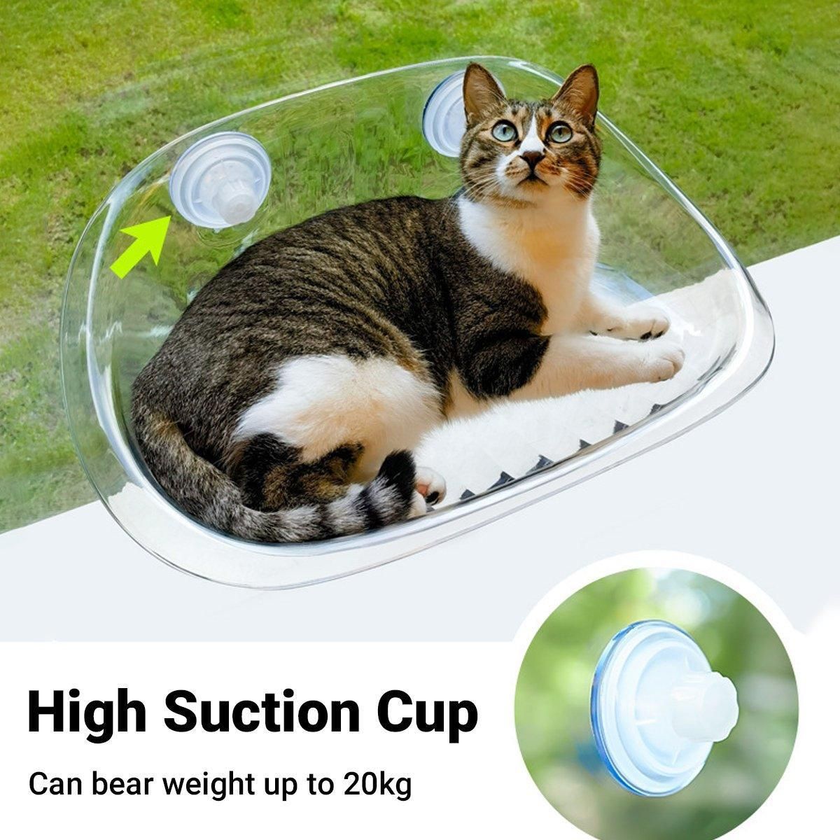 Cat Hammock Bed Glass Hanging Basket White - Image 5