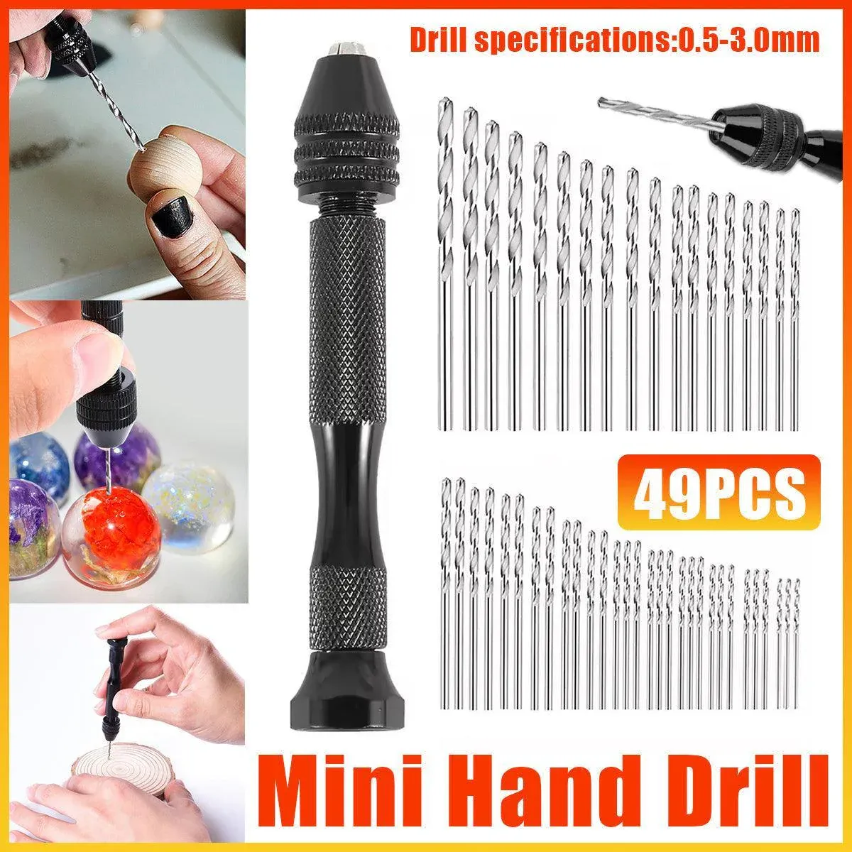 49pcs Mini Hand Drill Vise Bits Set