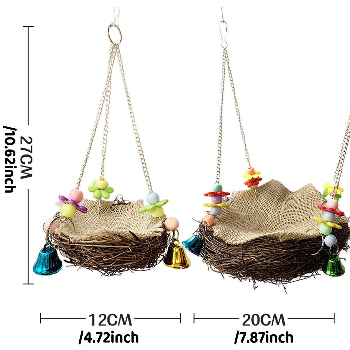 Bird Parrot Swing Stand Rattan Nest S 12cm - Image 3