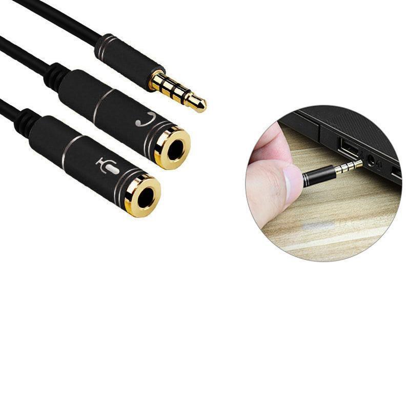 3.5mm AUX Cable Mic Audio Splitter 2 Male to 1 - Image 5