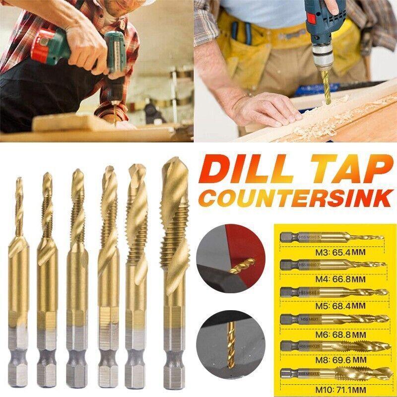 6X HSS Hex Shank Tap Drill Bits