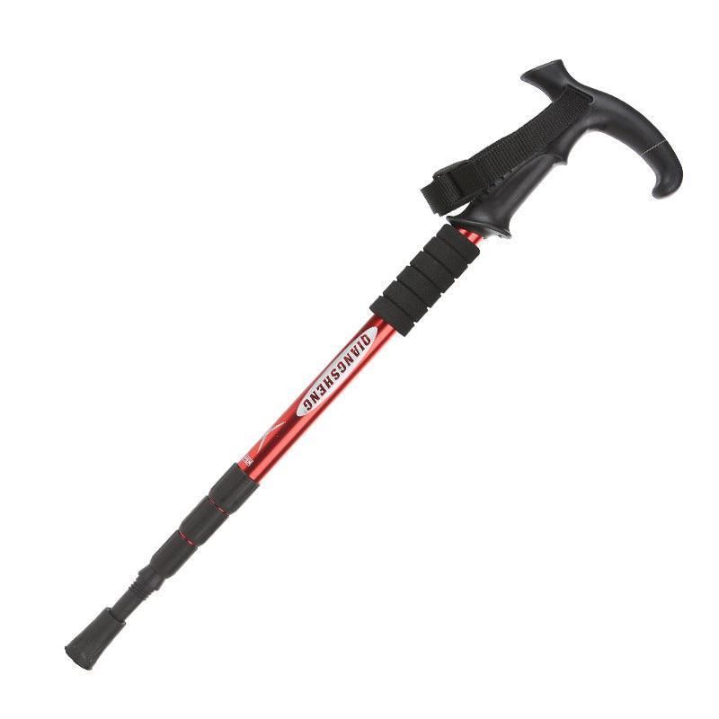 Folding Walking Stick Telescopic Red