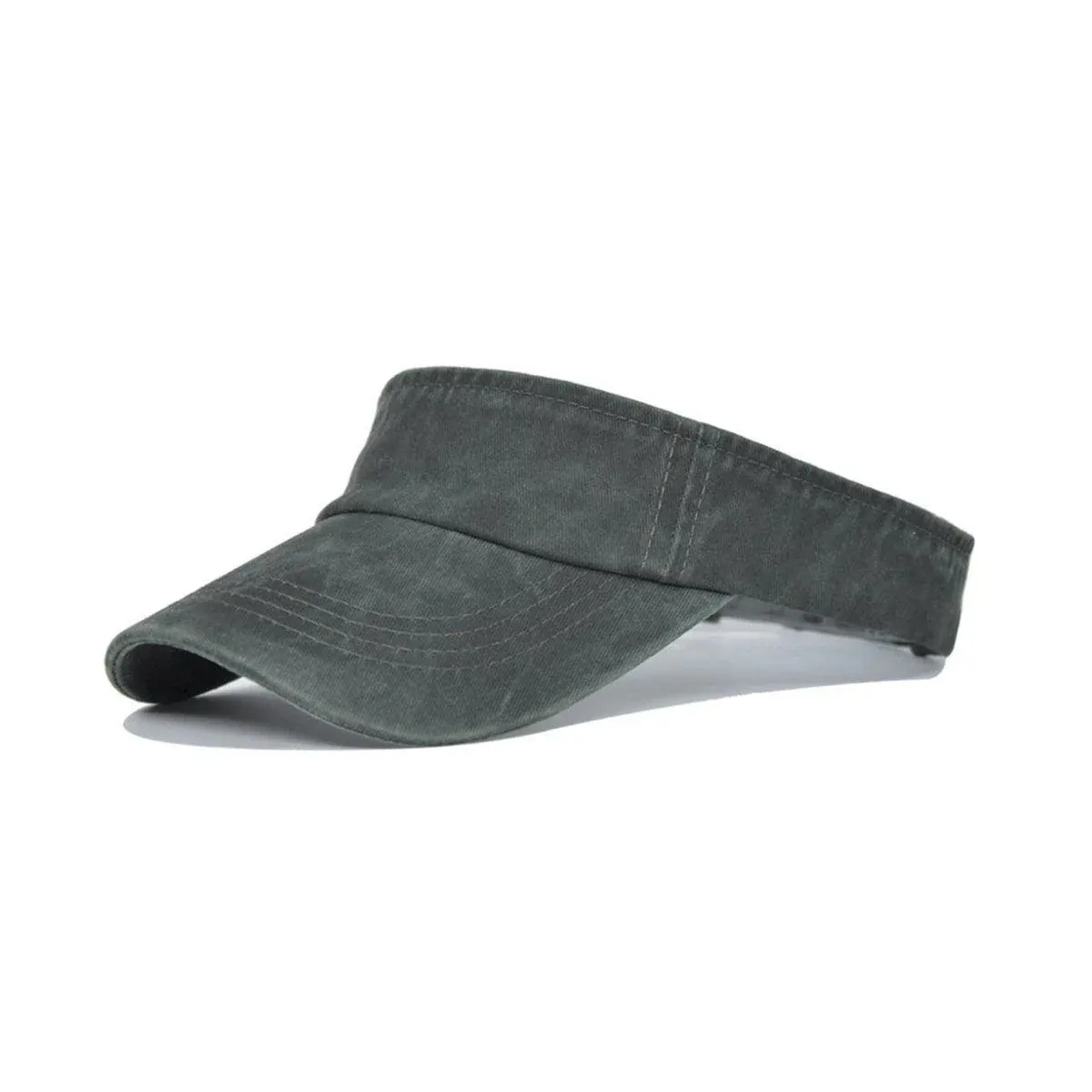 Summer Denim Sun Visor Cap - Army Green