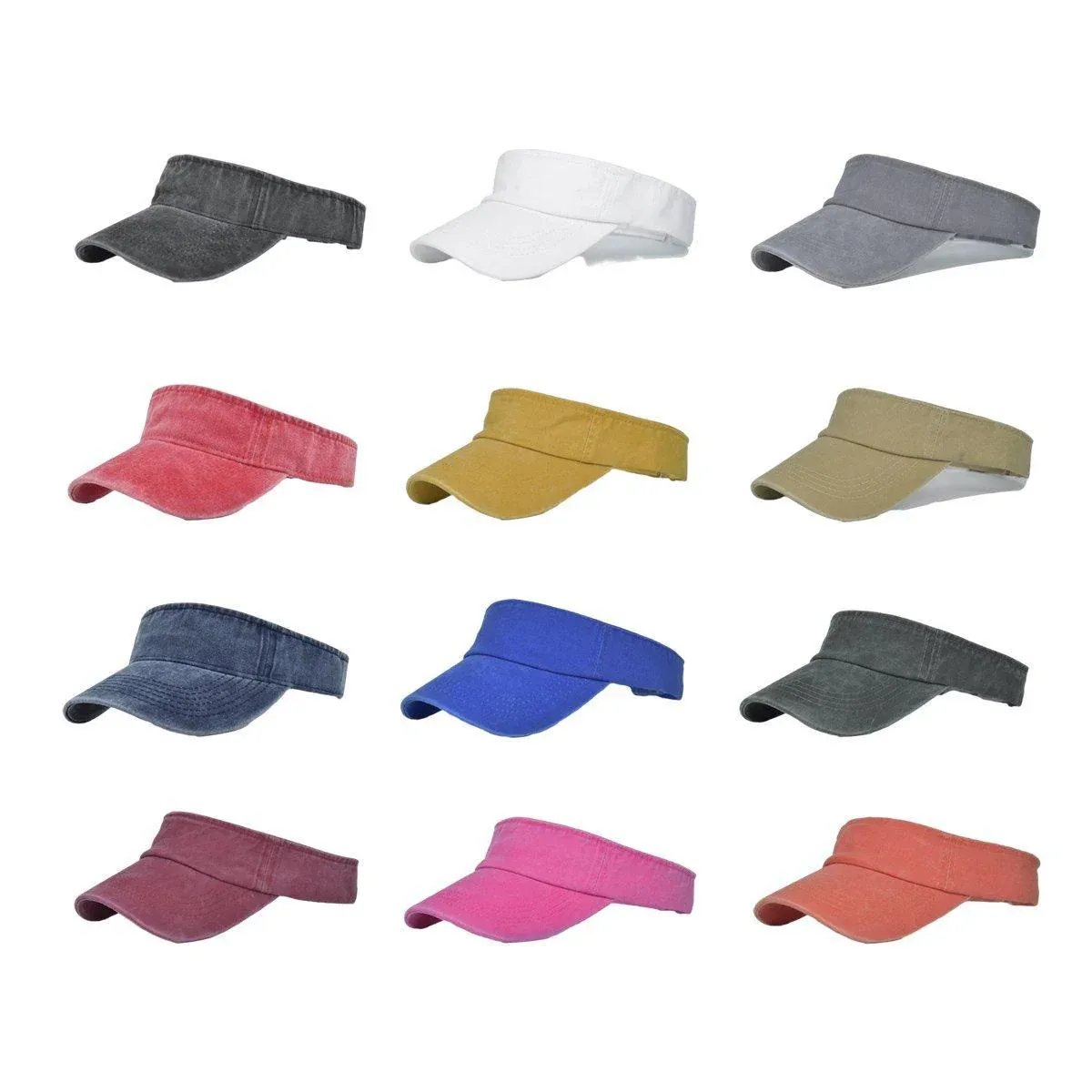 Summer Denim Sun Visor Cap - Khaki - Image 3