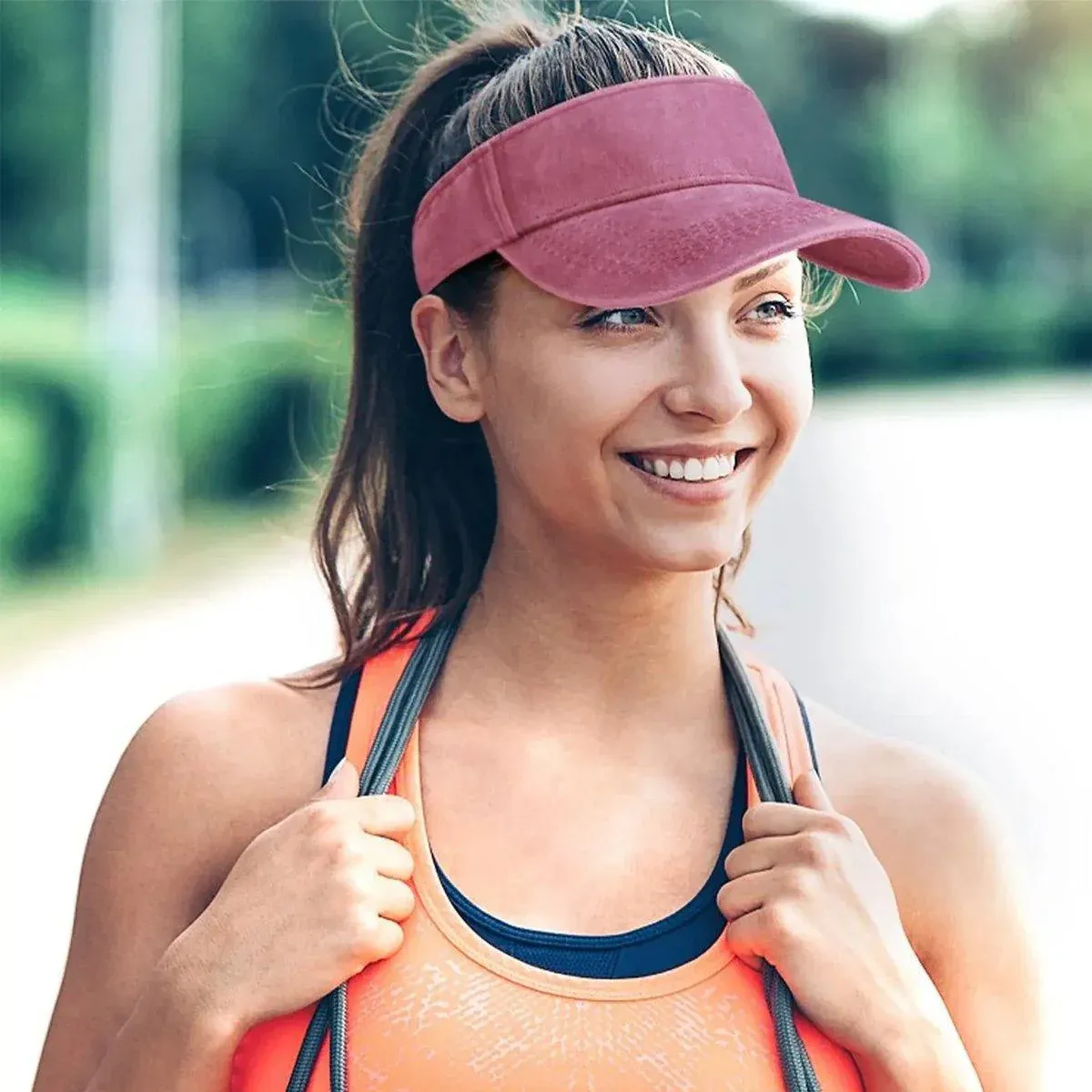 Summer Denim Sun Visor Cap - Yellow - Image 7