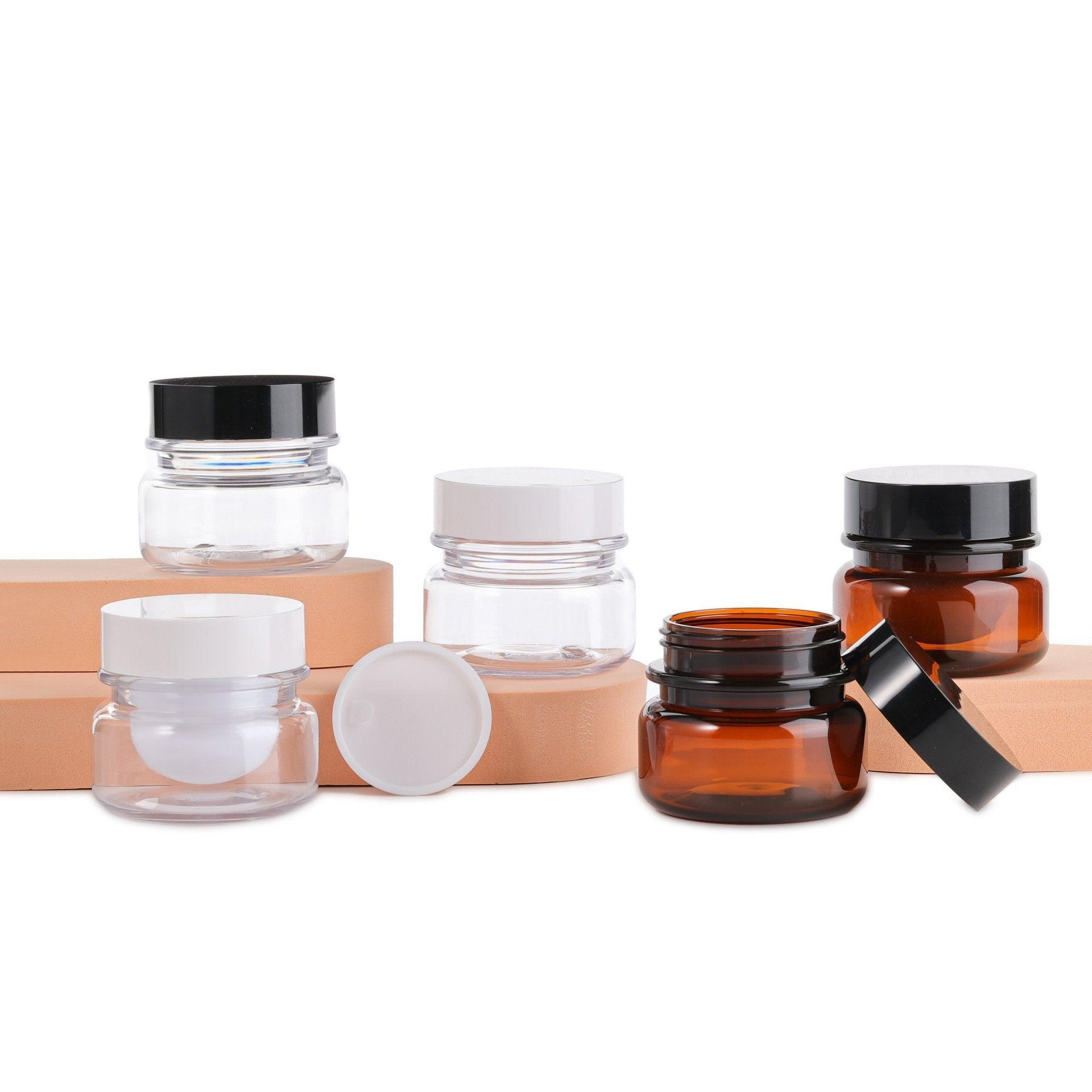10pcs PET Plastic Cosmetic Bottles 60ml Brown White Single - Image 2