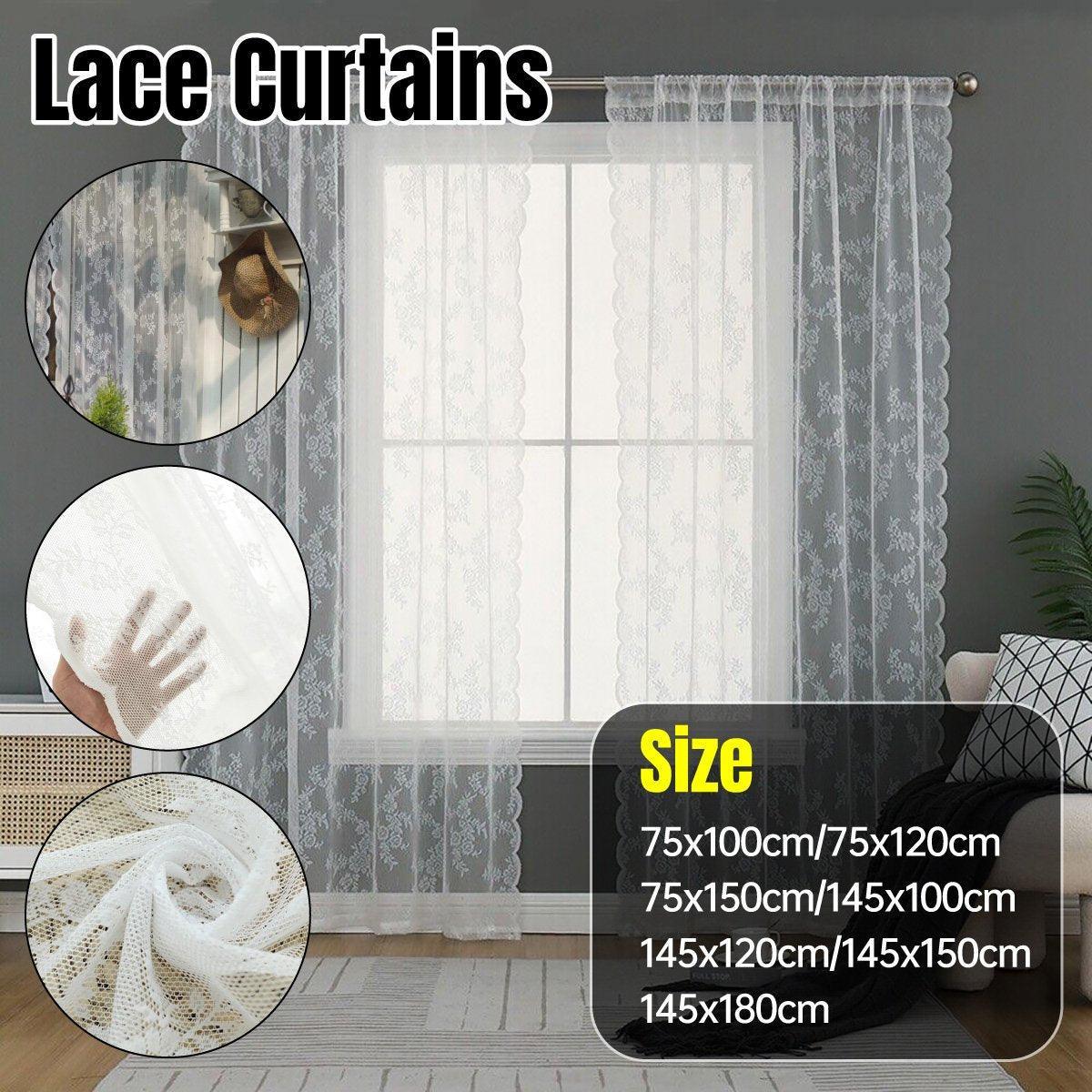 Lace Curtain Window Door Screen 75x150cm