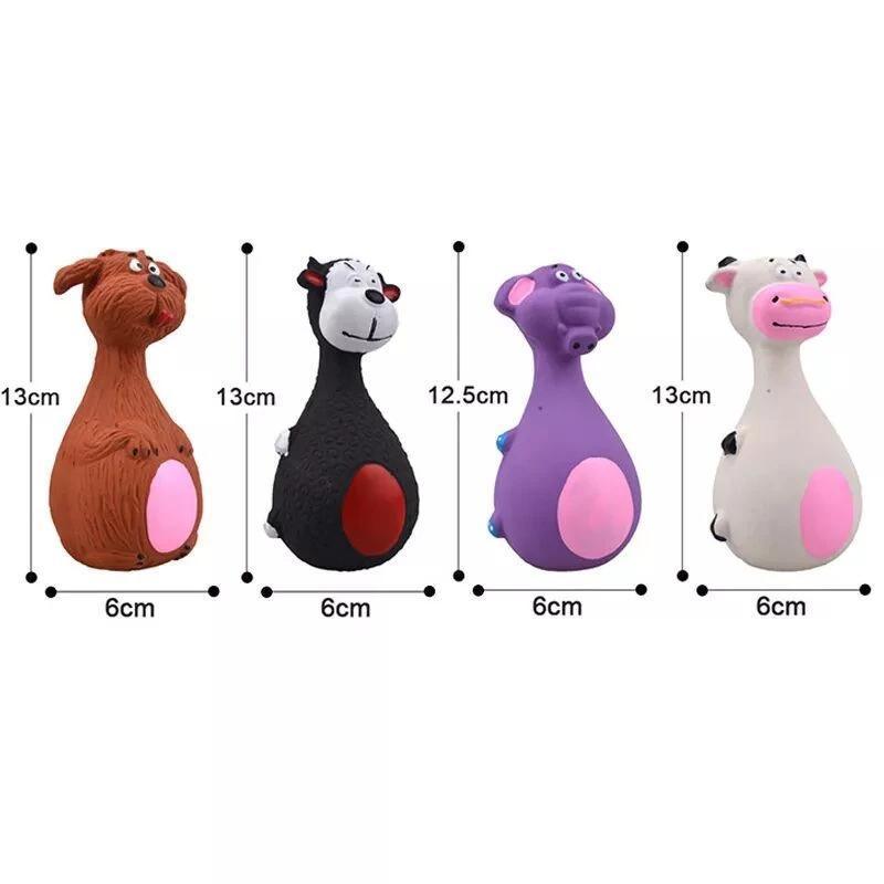 Latex Squeaky Dog Toy Brown Chew - Image 3