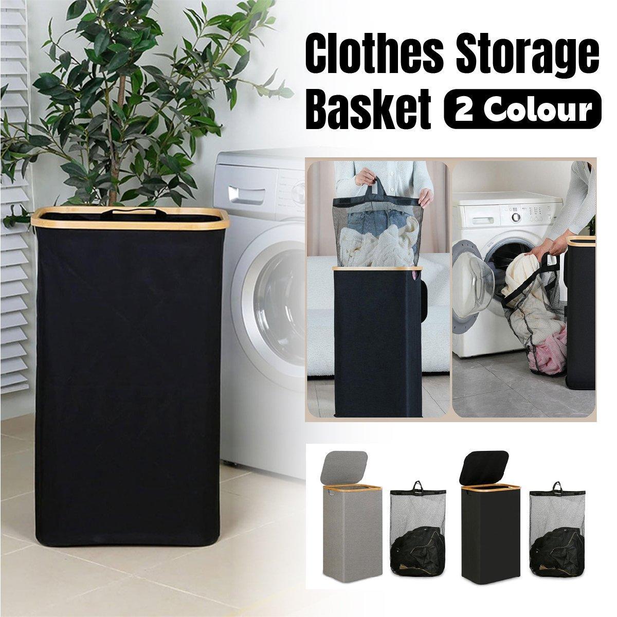 Bathroom Laundry Basket Black
