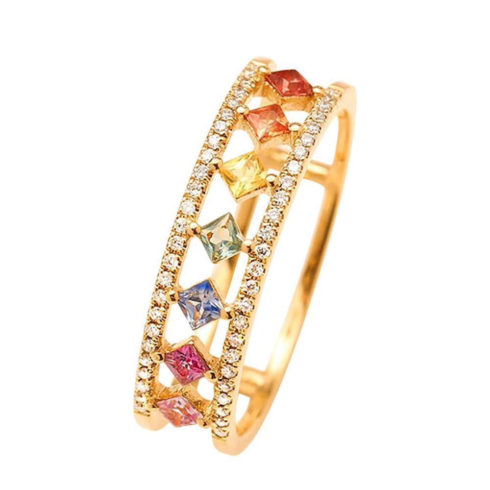 Rainbow Gold Ring Size 10 - Image 8