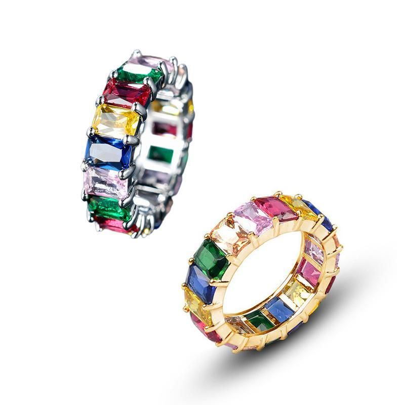 Rainbow Zircon Ring Gold - Size 8 - Image 3