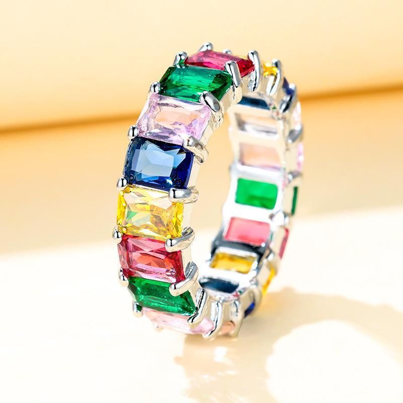 Rainbow Zircon Ring Gold - Size 9 - Image 10