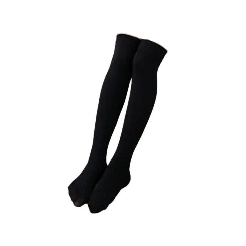 Womens Girls Long Socks Over Knee Thigh High Black