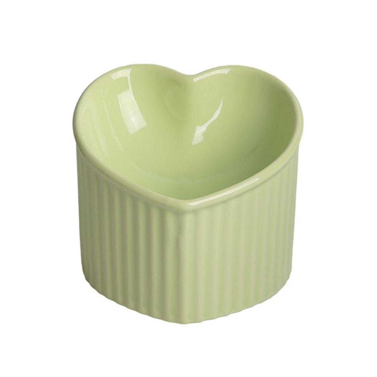 Love Shape Slanted Cat Bowl Ceramic Black - Image 6