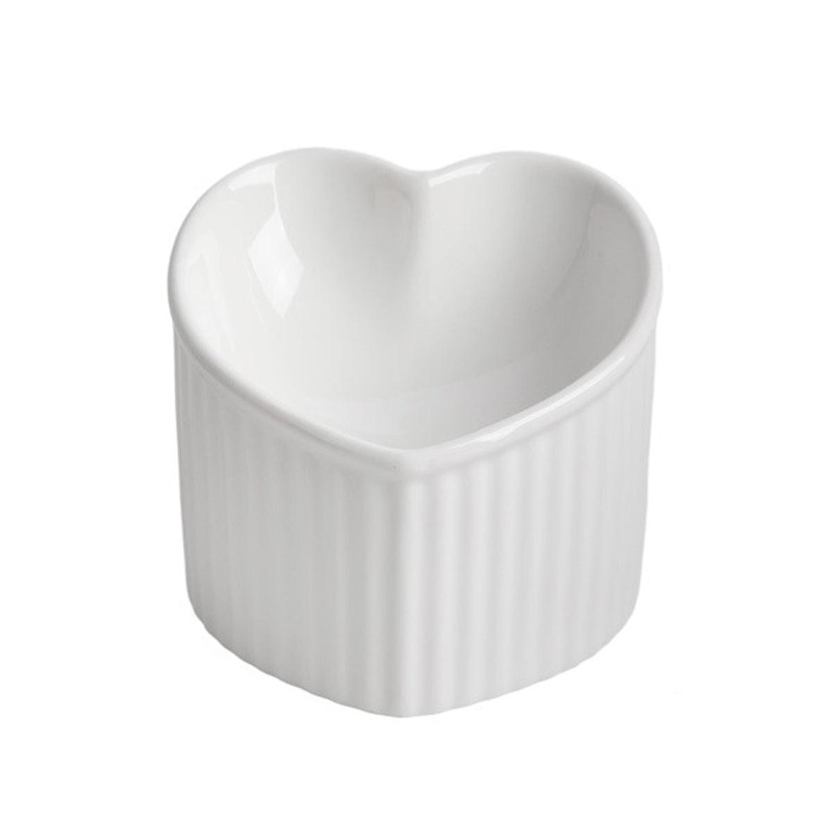 Love Shape Slanted Cat Bowl Ceramic Black - Image 7