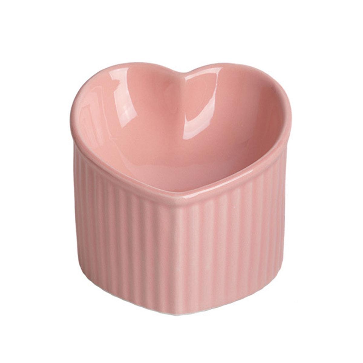 Love Shape Slanted Cat Bowl Ceramic Black - Image 9