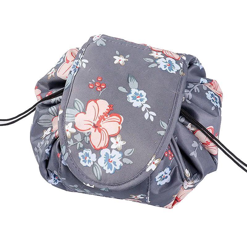 Portable Travel Makeup Bag Black Flower - Image 20