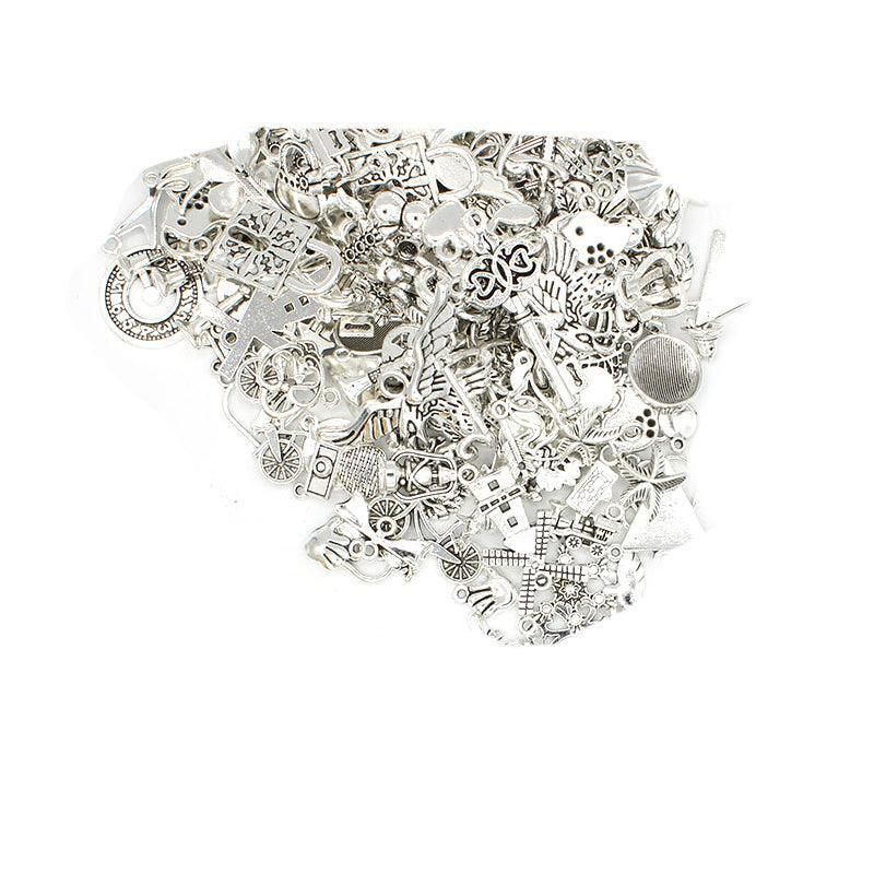 Mixed Tibetan Charms Pendants 50g Silver