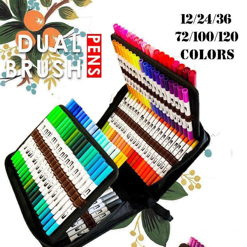 Watercolor Brush Pen Set - Black 24
