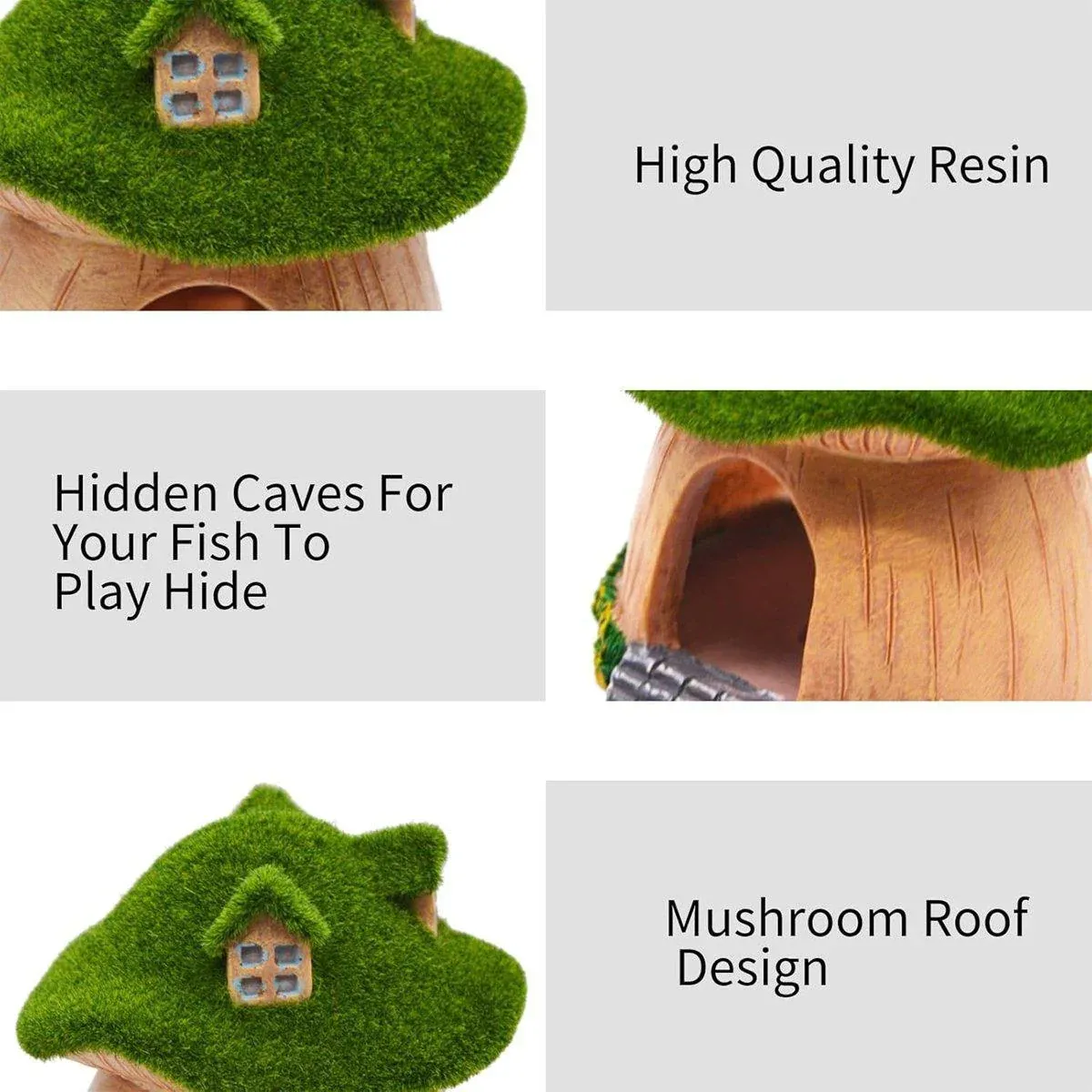 Aquarium Moss Mushroom House With Window - Image 8