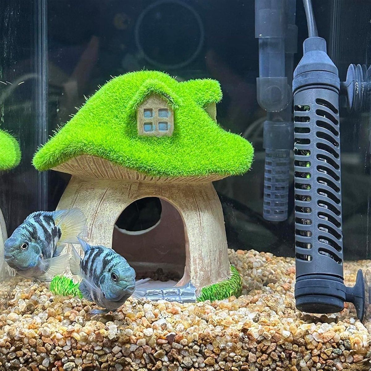 Aquarium Moss Mushroom House With Window - Image 11