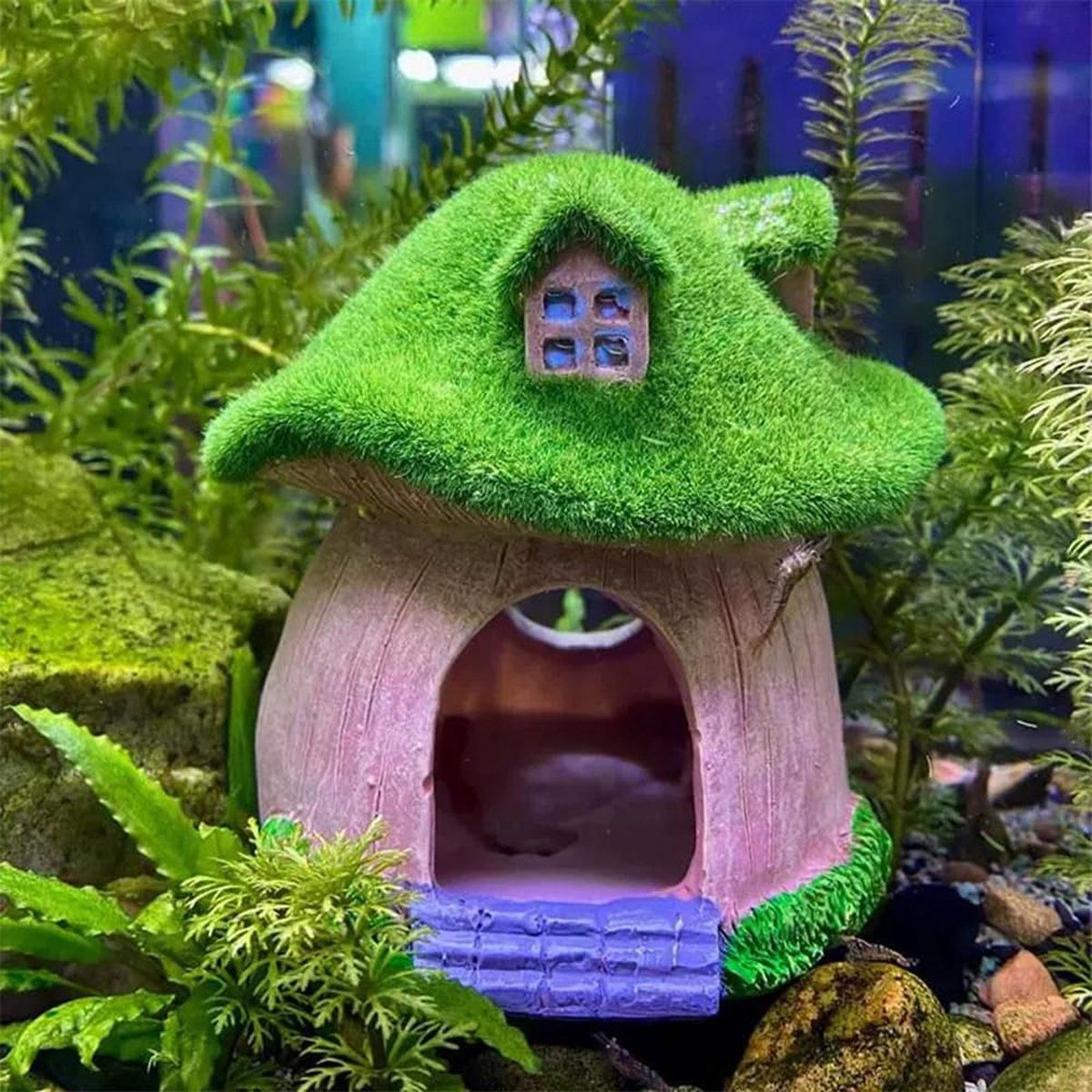 Aquarium Moss Mushroom House With Window - Image 13