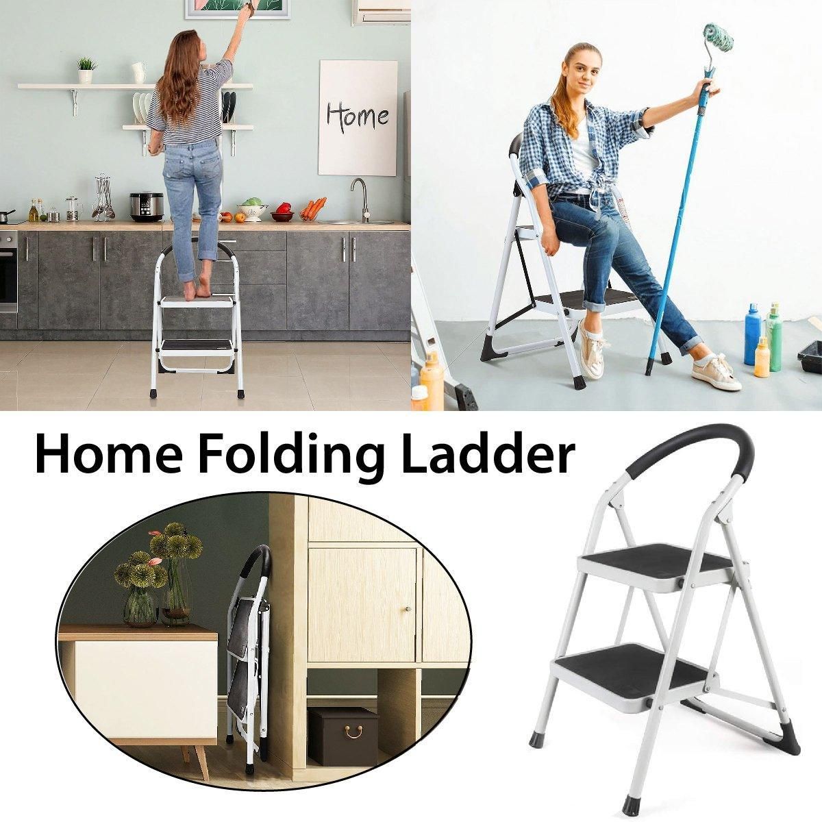 Folding Portable Multi Step Ladder with Handrail