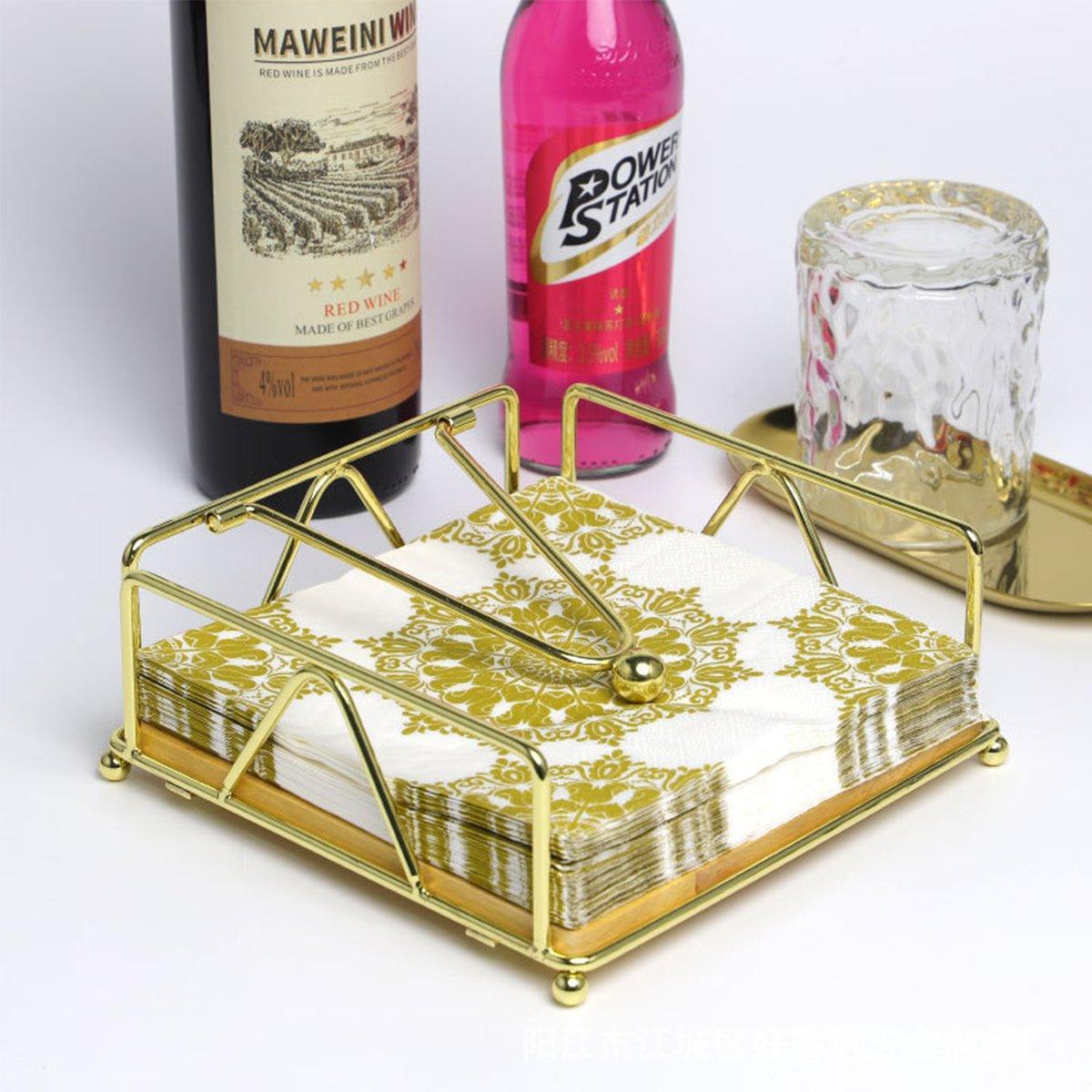 Steel Napkin Holder Gold - Image 4