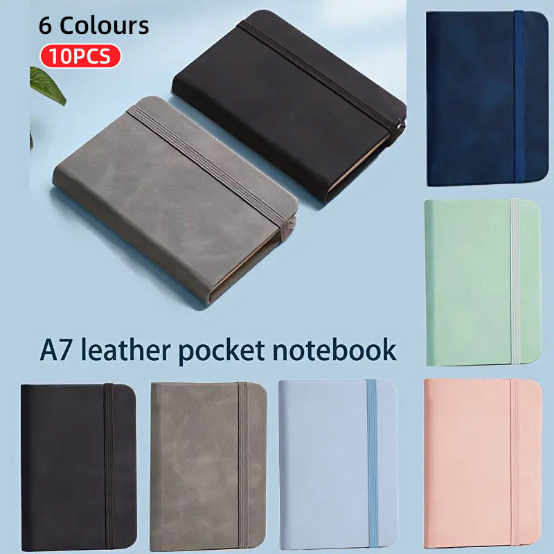 10pcs Mini Pocket Notebook A7 Light Blue