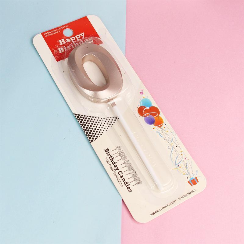 Number Candle Rose Gold Birthday Zero - Image 6