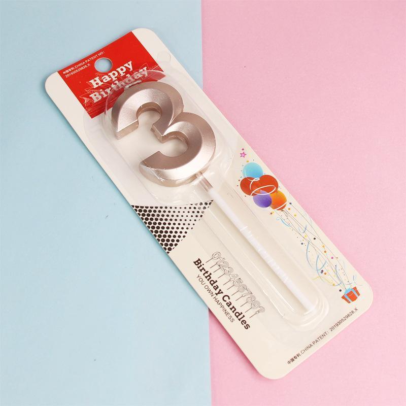 Number Candle Rose Gold Birthday Zero - Image 9