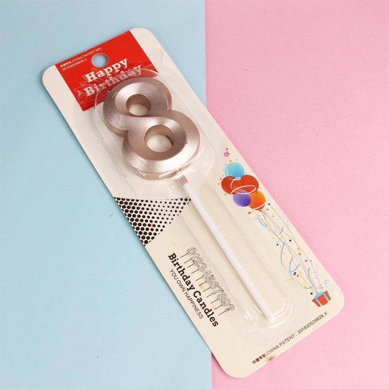 Number Candle Rose Gold Birthday Zero - Image 14