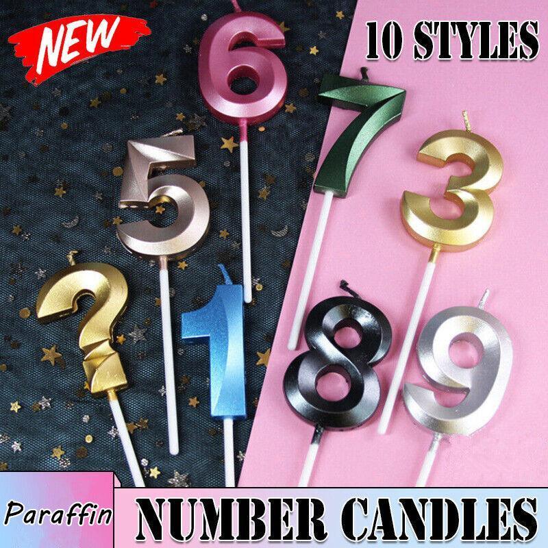 Number Candle Rose Gold Birthday Nine