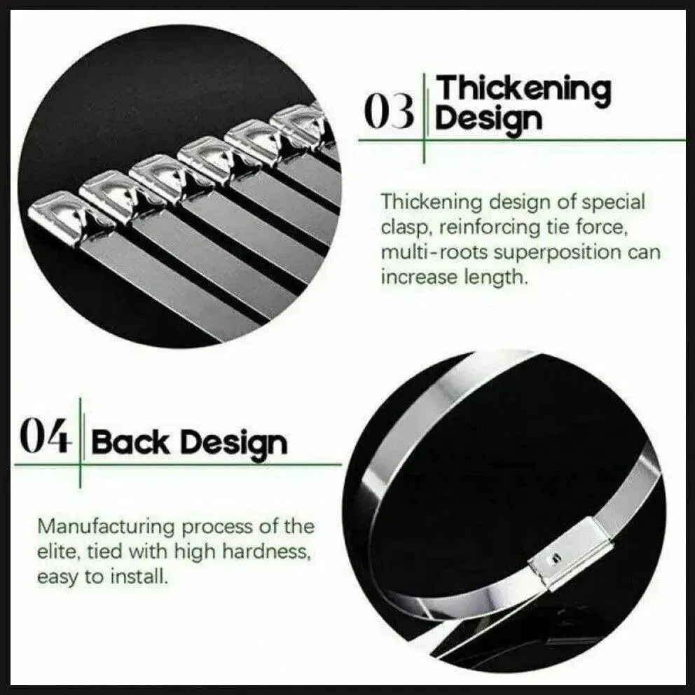 20X Stainless Steel Cable Ties 7.9x500mm - Image 5