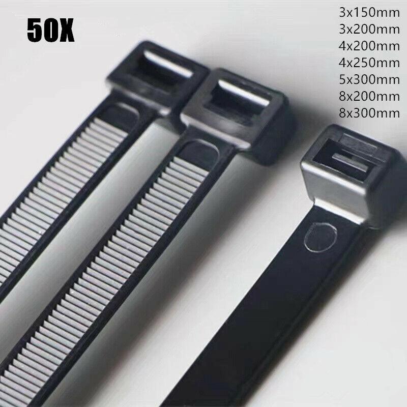 50X Cable Ties 10x500mm White