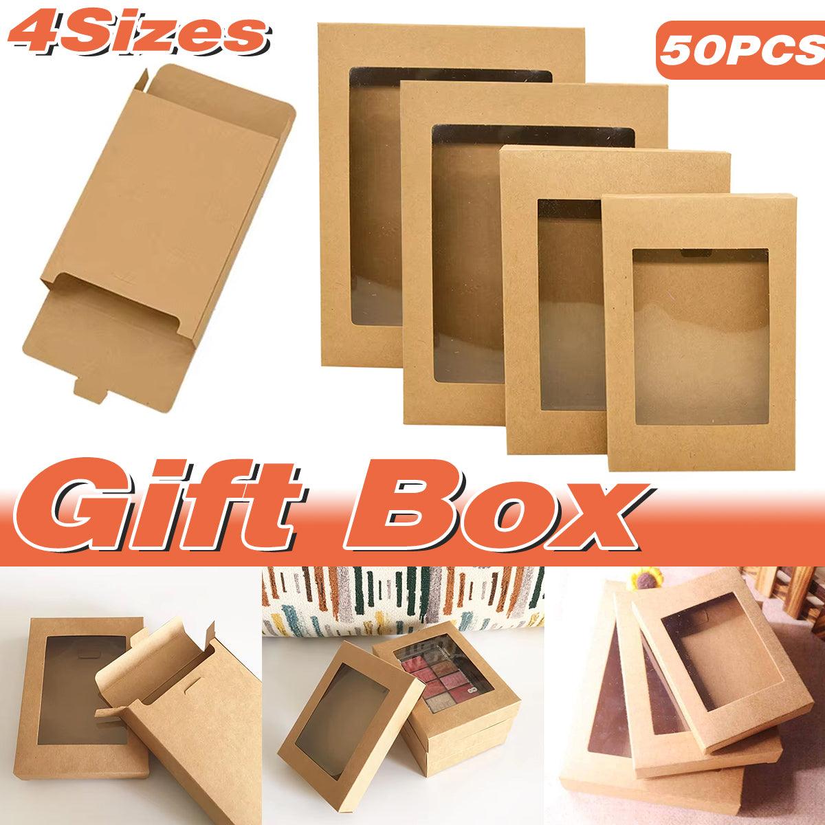 50PCS Kraft Paper Gift Boxes L