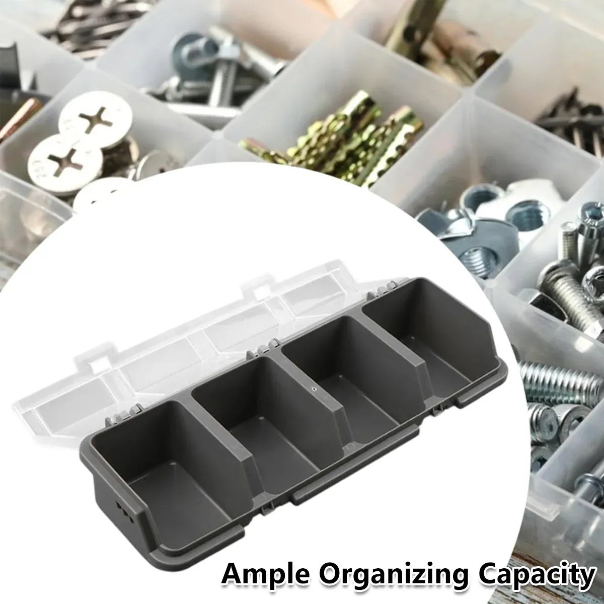 Plastic Screw Parts Storage Box Four Grids - Image 4