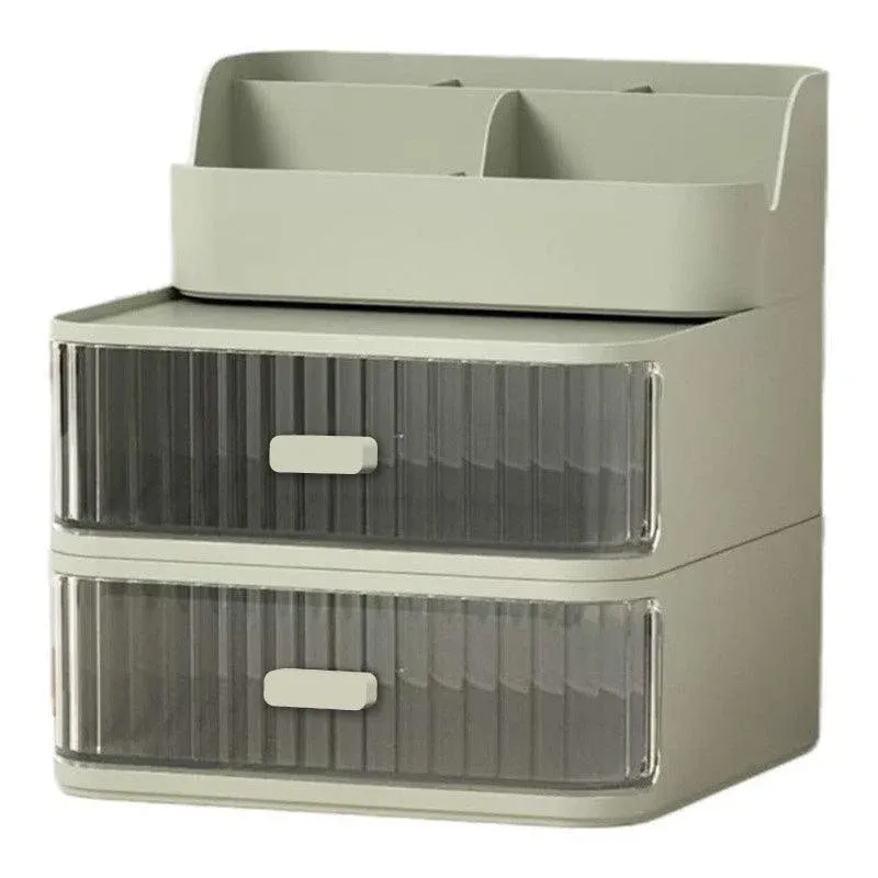 Drawer Storage Box Stationery Cosmetic Organizer Green