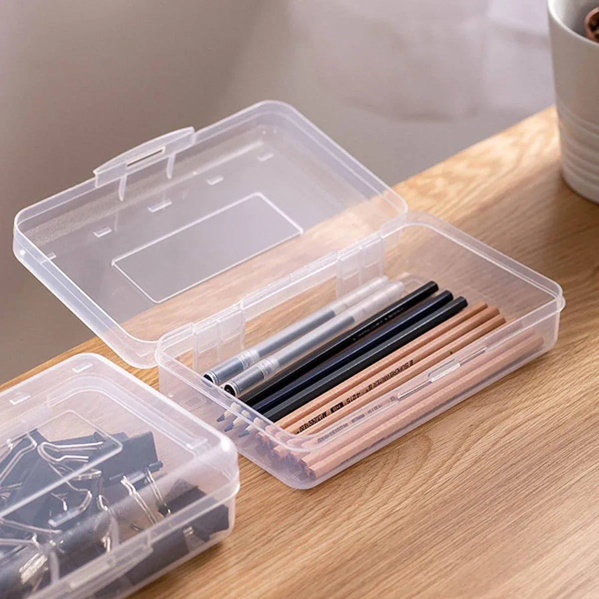 Large Capacity Transparent Plastic Pencil Case Transparent - Image 9