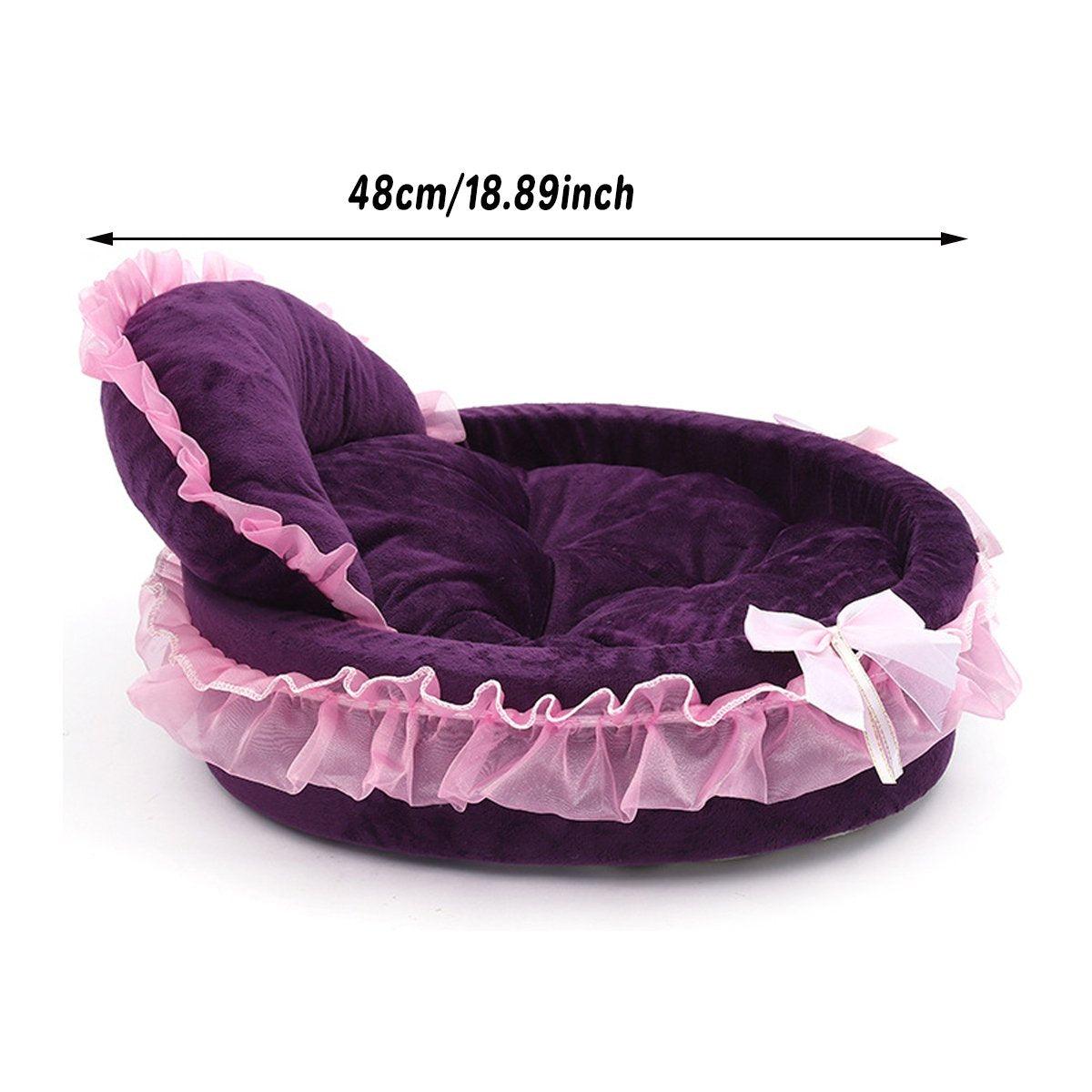 Princess Pet Kennel Soft Cat Dog Bed Grey - Image 3