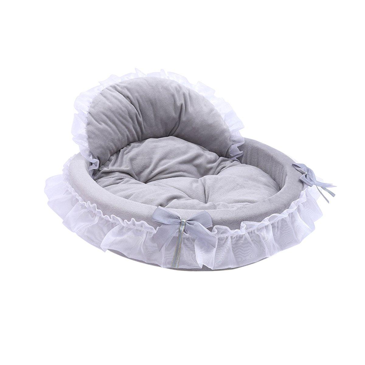 Princess Pet Kennel Soft Cat Dog Bed Grey - Image 8