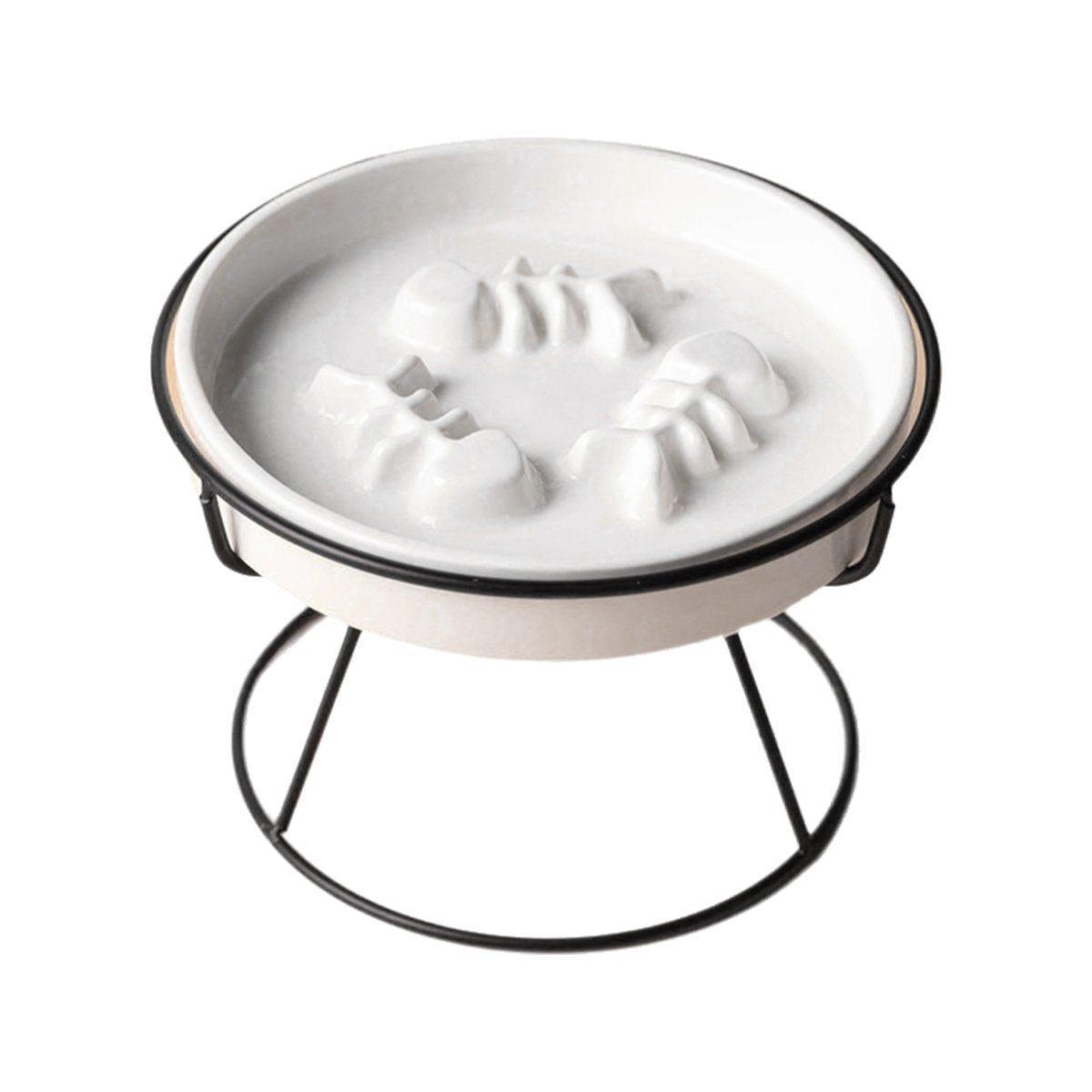 Ceramic Cat Bowl Slow Feeder Black - Image 6